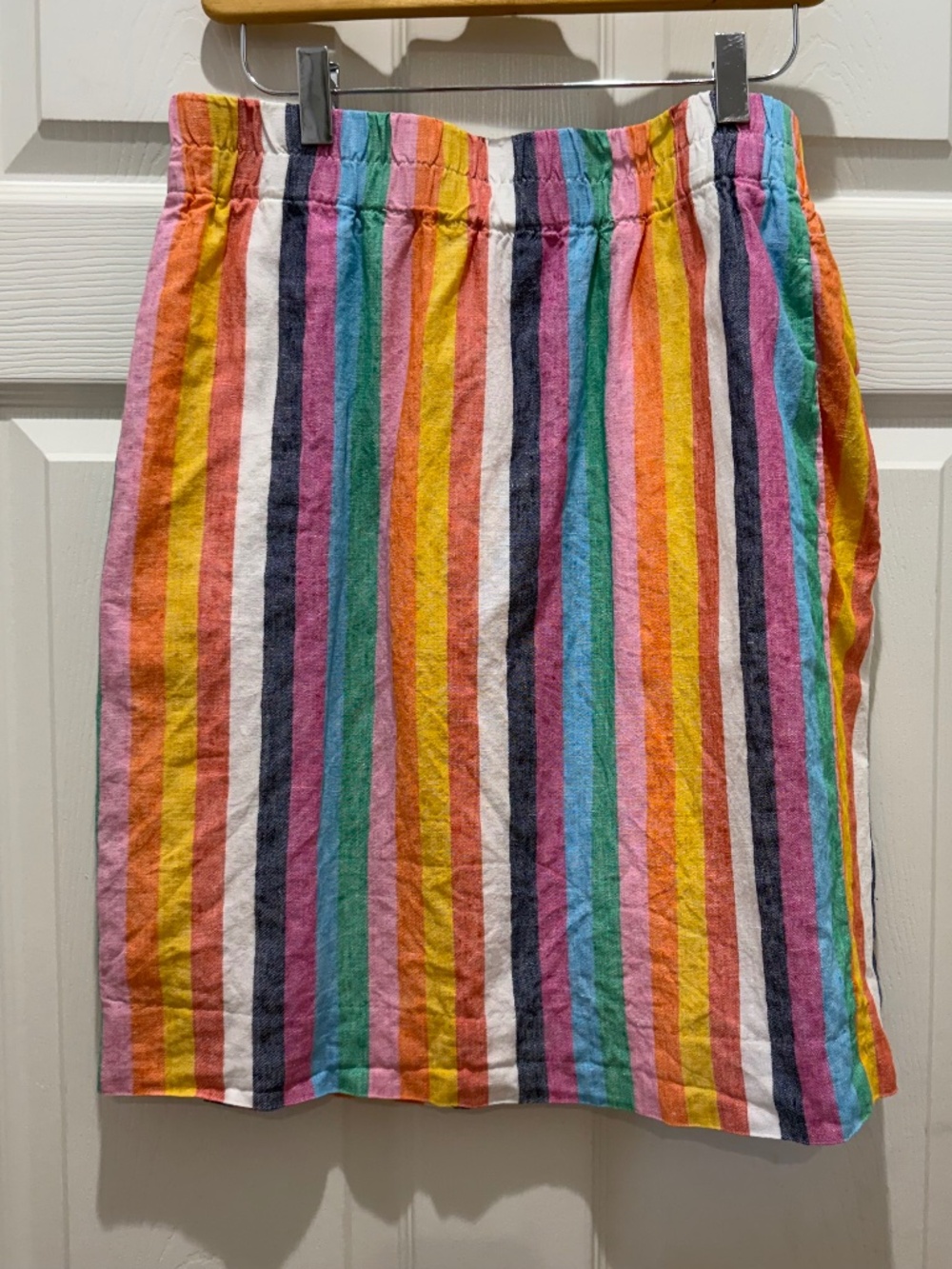 J. Crew Linen Striped Skirt, Size M